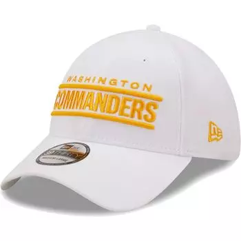 Мужская кепка New Era White Washington Commanders Wordmark Iced II 39THIRTY Flex Hat