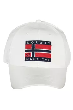 Мужская кепка Norway 1963 хлопковая с аппликацией, белый