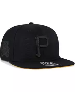 Мужская кепка Pittsburgh Pirates Black on Black Sure Shot Captain Snapback '47 Brand
