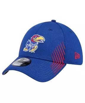Мужская кепка Royal Kansas Jayhawks Active Slash Sides 39Thirty Flex New Era, синий