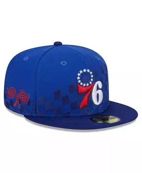 Мужская кепка Royal Philadelphia 76ers 2024 NBA All-Star Game Rally Drive в шахматном порядке 59FIFTY с короной New Era, синий