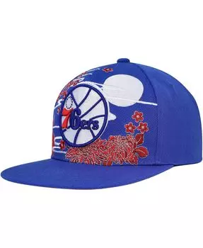 Мужская кепка Royal Philadelphia 76ers из твердой древесины Classics Asian Heritage Scenic Snapback Mitchell & Ness