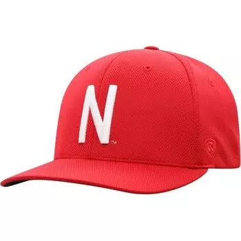 Мужская кепка с гибким логотипом Top of the World Scarlet Nebraska Huskers Reflex Logo