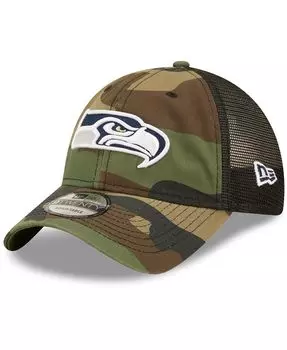 Мужская кепка с камуфляжным принтом, черная Seattle Seahawks Basic 9Twenty Trucker Snapback New Era