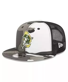 Мужская кепка с камуфляжным принтом Green Bay Packers 9FIFTY Trucker Snapback New Era, зеленый