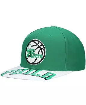 Мужская кепка с крышками зеленого и белого цвета Philadelphia 76ers Current Reload 3.0 Snapback Mitchell & Ness