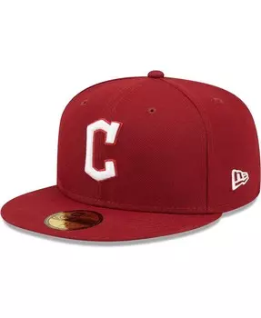 Мужская кепка с логотипом Cardinal Cleveland Guardians белая 59FIFTY New Era