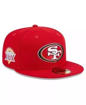 Мужская кепка Scarlet San Francisco 49ers с основной нашивкой 59FIFTY New Era, красный