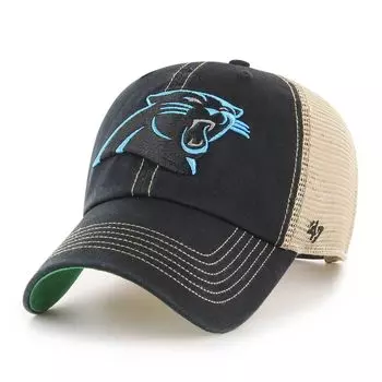 Мужская кепка Snapback '47 черного/натурального цвета Carolina Panthers Trawler Trucker Clean Up Snapback