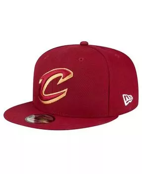 Мужская кепка Snapback 9FIFTY цвета вина Cleveland Cavaliers Official Team Color New Era, красный
