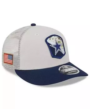 Мужская кепка Snapback 9FIFTY с камнем темно-синего цвета Dallas Cowboys 2023 Salute To Service Low Profile New Era, серый