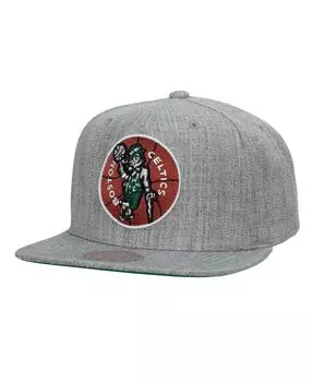 Мужская кепка Snapback Boston Celtics Hardwood Classics 2.0 цвета Хизер Серый Boston Celtics Mitchell & Ness