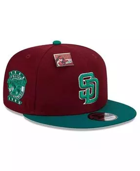 Мужская кепка Snapback Cardinal/Green San Diego Padres Strawberry Big League Chew Flavor Pack 9FIFTY New Era, мультиколор