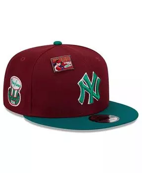 Мужская кепка Snapback Cardinal/зеленого цвета New York Yankees Strawberry Big League Chew Flavor Pack 9FIFTY New Era, красный