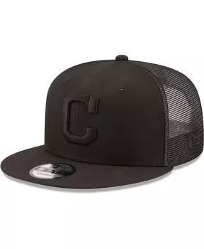 Мужская кепка Snapback Cleveland Guardians Cooperstown Collection Blackout Trucker 9FIFTY New Era