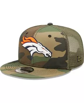 Мужская кепка Snapback Denver Broncos Trucker 9FIFTY камуфляжно-оливкового цвета New Era