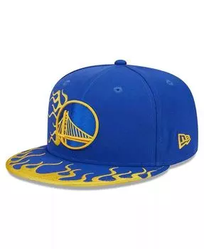 Мужская кепка Snapback Flames 9FIFTY Royal Golden State Warriors 2024 NBA All-Star Game Rally Drive Flames 9FIFTY New Era, синий