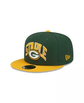 Мужская кепка Snapback Green Bay Packers Pigeon 9Fifty X Staple Green, Gold New Era