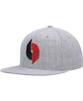 Мужская кепка Snapback Hardwood Classics 2.0 цвета Хизер Серый Portland Trail Blazers Mitchell & Ness