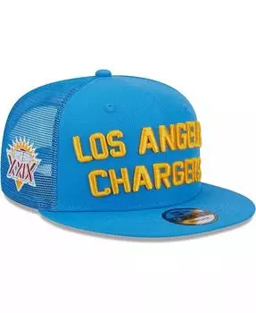 Мужская кепка Snapback Los Angeles Chargers Stacked Trucker 9FIFTY синего цвета New Era, синий