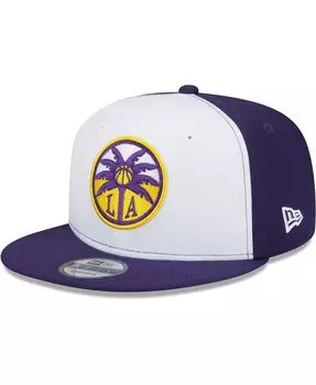 Мужская кепка Snapback Los Angeles Sparks белого и фиолетового цвета Wnba Draft 2022 9Fifty New Era