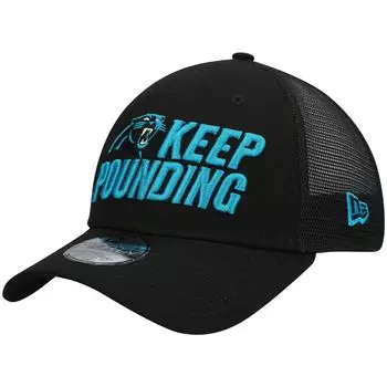 Мужская кепка Snapback New Era Black Carolina Panthers Keep Pounding Trucker 9FORTY