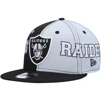 Мужская кепка Snapback New Era черного/серого цвета Las Vegas Raiders Team Split 9FIFTY