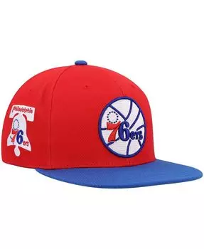 Мужская кепка Snapback Red and Royal Philadelphia 76ers Hardwood Classics Mitchell & Ness