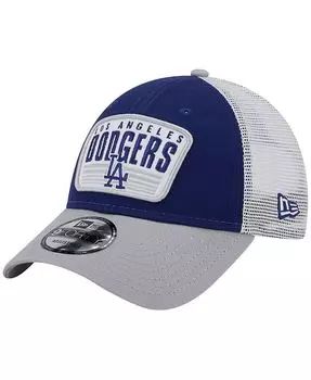 Мужская кепка Snapback Royal Los Angeles Dodgers с двухцветной нашивкой 9FORTY New Era