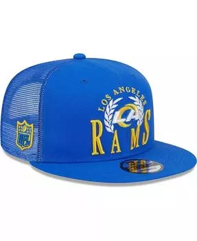 Мужская кепка Snapback Royal Los Angeles Rams Collegiate Trucker 9FIFTY New Era, синий