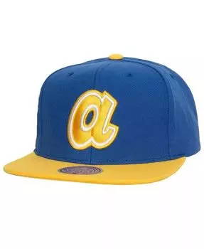Мужская кепка Snapback Royal, золотого цвета Atlanta Braves Hometown Mitchell & Ness, синий