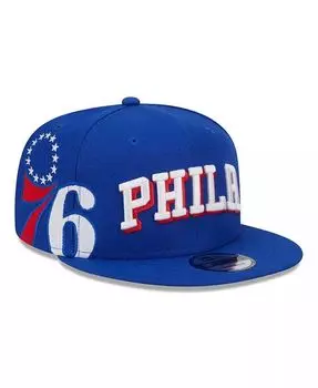 Мужская кепка Snapback с боковым логотипом Royal Philadelphia 76ers 9fifty New Era, синий