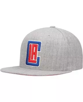 Мужская кепка Snapback с логотипом команды La Clippers Heather Grey Mitchell & Ness