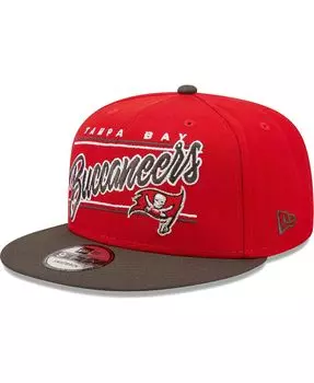 Мужская кепка Snapback Scarlet, Pewter Tampa Bay Buccaneers Team Script 9FIFTY New Era