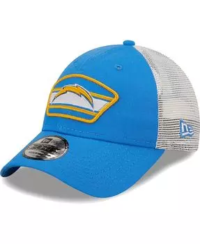 Мужская кепка Snapback Trucker 9Forty с нашивкой-логотипом Los Angeles Chargers синего и белого цвета New Era