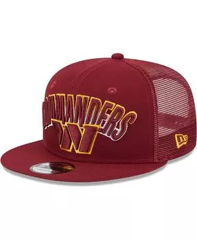 Мужская кепка Snapback Washington Commanders Grade Trucker 9FIFTY бордового цвета New Era