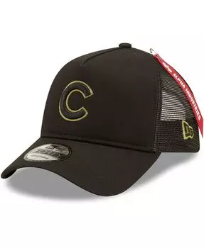 Мужская кепка Snapback X Alpha Industries Black Chicago Cubs A-Frame 9Forty Trucker New Era