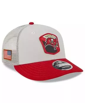 Мужская кепка Stone, Scarlet Tampa Bay Buccaneers 2023 Salute To Service Low Profile 9FIFTY Snapback New Era, серый