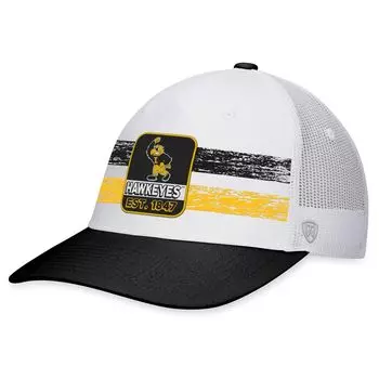 Мужская кепка Top of the World белого/черного цвета Iowa Hawkeyes Retro Fade Snapback