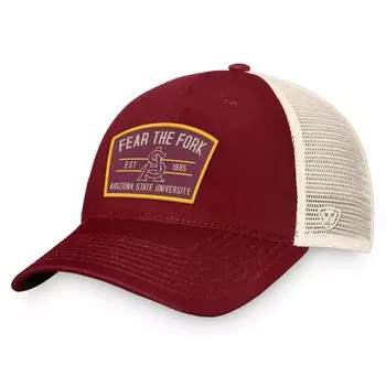 Мужская кепка Top of the World бордового цвета штата Аризона Sun Devils Unruly Slouch Trucker Snapback