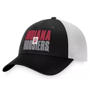 Мужская кепка Top of the World черно-белого цвета Indiana Hoosiers Stockpile Trucker Snapback