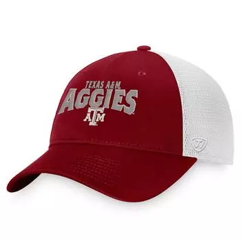 Мужская кепка Top of the World темно-бордового/белого цвета Texas A&M Aggies Breakout Trucker Snapback