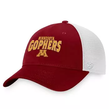 Мужская кепка Top of the World темно-бордового/белого цвета Minnesota Golden Gophers Breakout Trucker Snapback