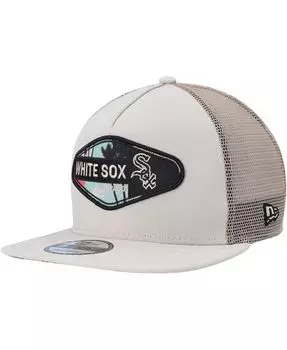 Мужская кепка в стиле ретро Chicago White Sox с нашивкой А-образной формы Trucker 9FIFTY Snapback New Era