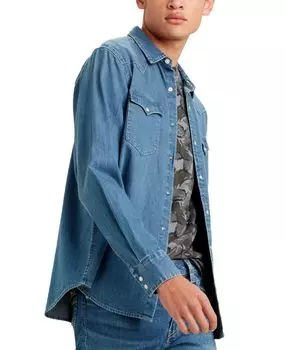 Мужская классическая чистая джинсовая рубашка стандартного кроя в стиле вестерн Levi's, мульти