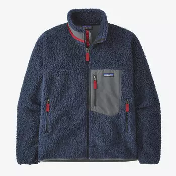 Мужская классическая флисовая куртка Retro-X Patagonia, цвет New Navy w/Wax Red