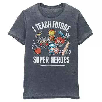 Мужская классическая футболка Avengers с надписью «I Teach Super Heroes» Marvel