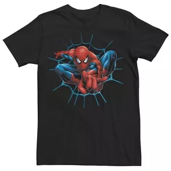 Мужская классическая футболка для прыжков с паутиной Marvel Spider-Man Licensed Character, черный