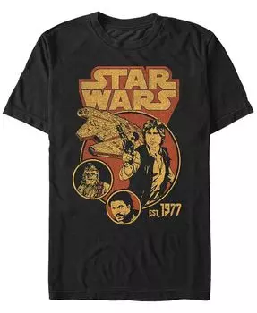 Мужская классическая футболка Han Solo Team с короткими рукавами в стиле ретро «Звездные войны» Fifth Sun, черный