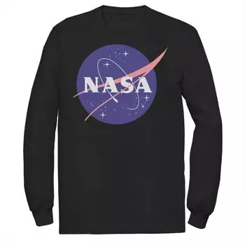 Мужская классическая футболка NASA с круглым логотипом и длинными рукавами Licensed Character